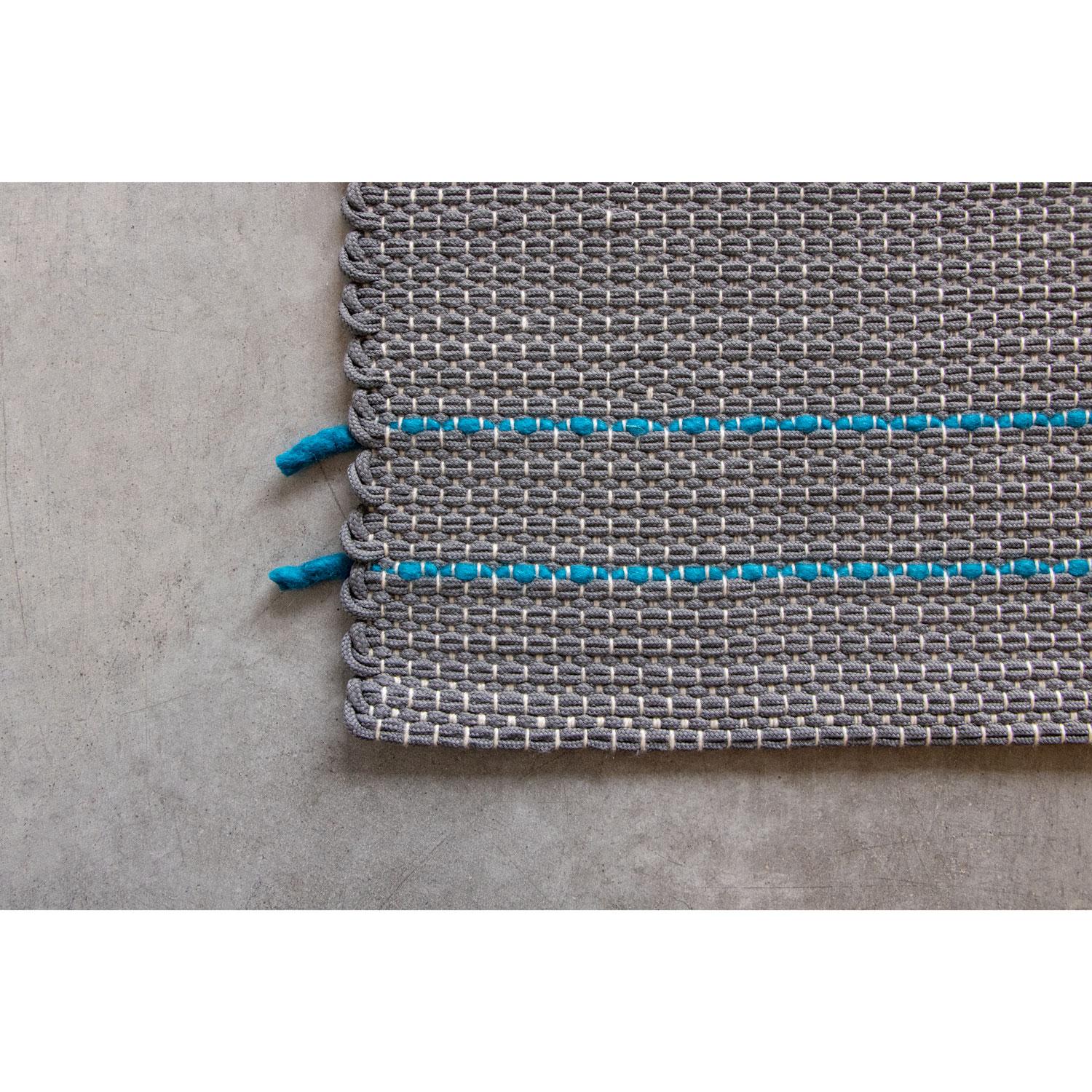 Tappeto design italiano bagno o living grigio blu by Deanna Comellini 80x200cm Indio en venta