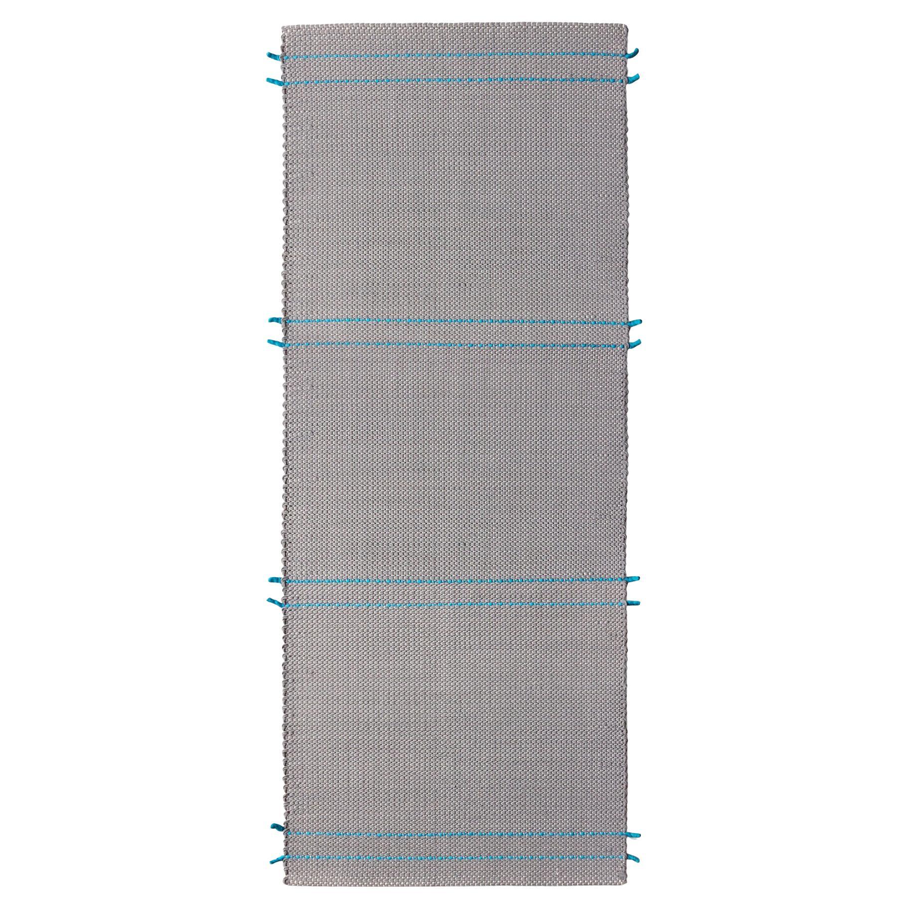 Tappeto design italiano bagno o living grigio blu by Deanna Comellini 80x200cm en venta