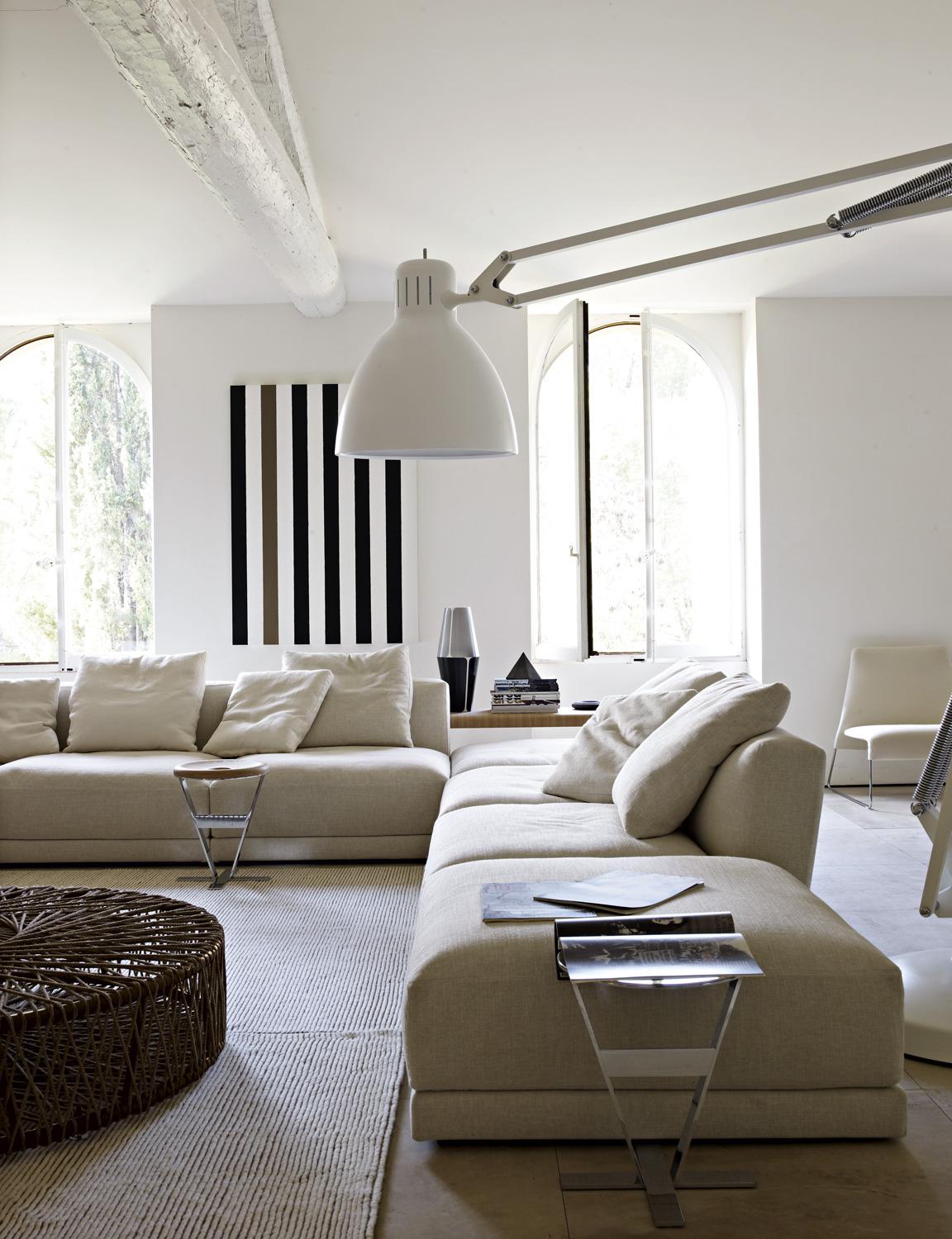 Contemporary Tappeto Design Italiano Bianco Lana Righe by Deanna Comellini In Stock 170x240cm For Sale