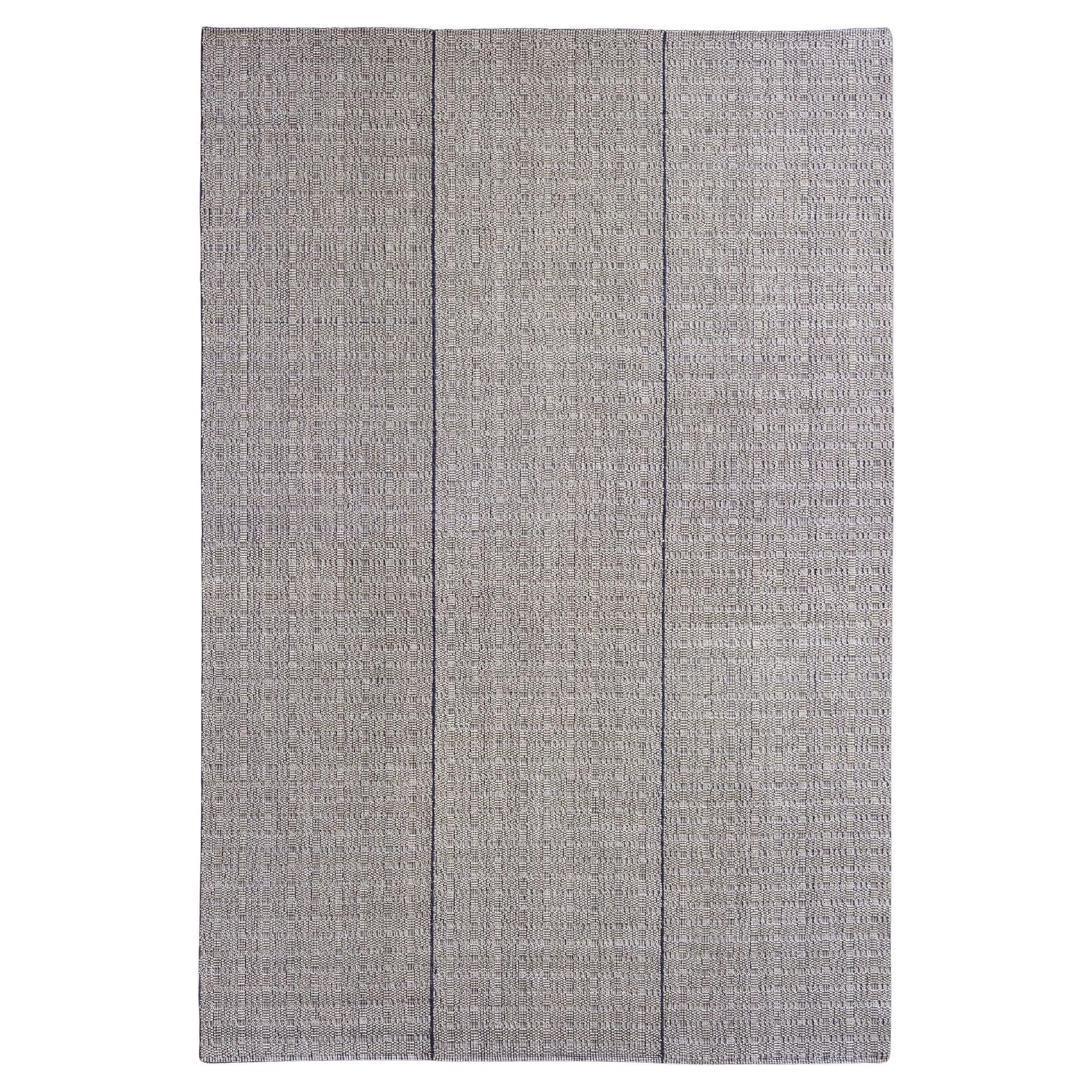 Tappeto design italiano grigio linee blu di Deanna Comellini in Stock 200x300cm