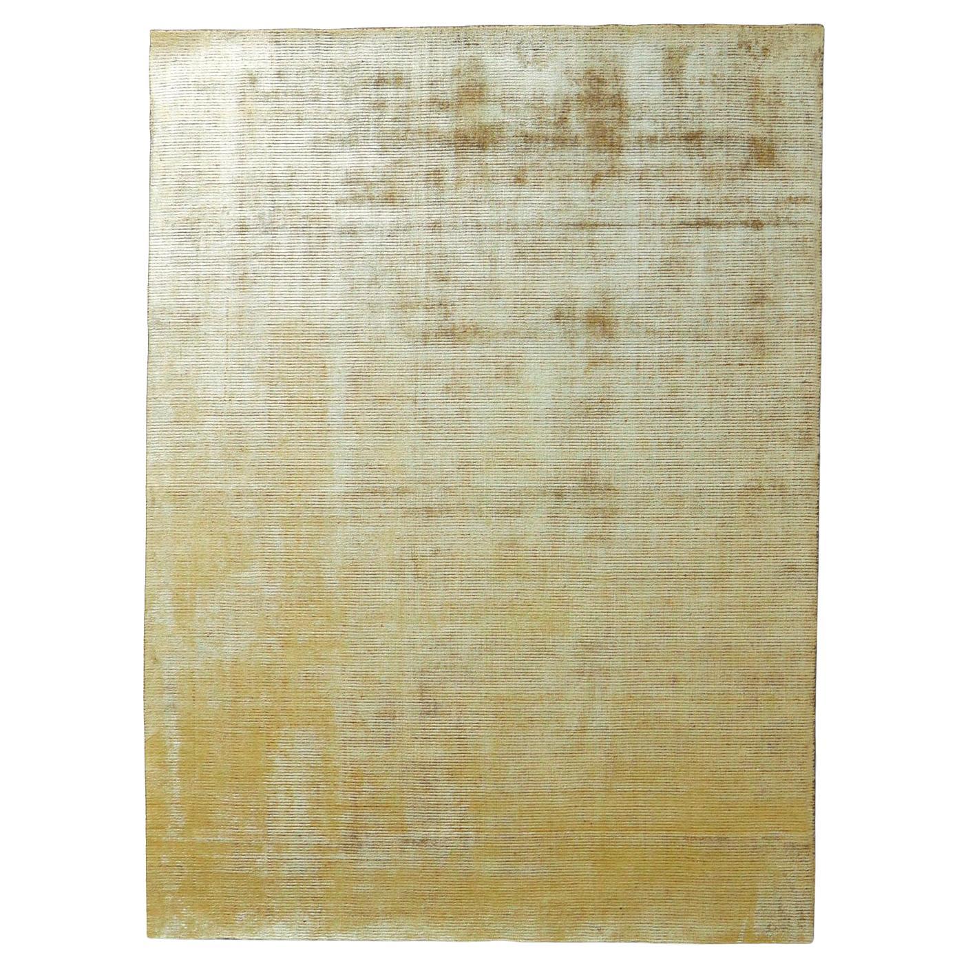 Tappeto design italiano lana seta di bambù giallo by Deanna Comellini 250x350 cm