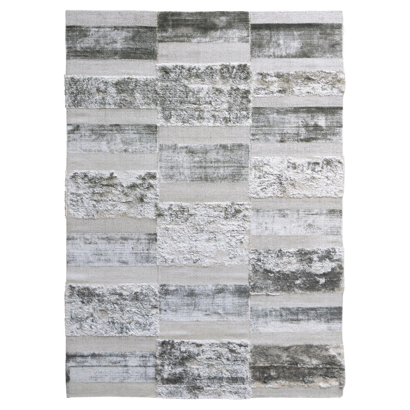 Tappeto Design Italiano Lusso Velluto Righe Grigio von Deanna Comellini 250x350cm im Angebot