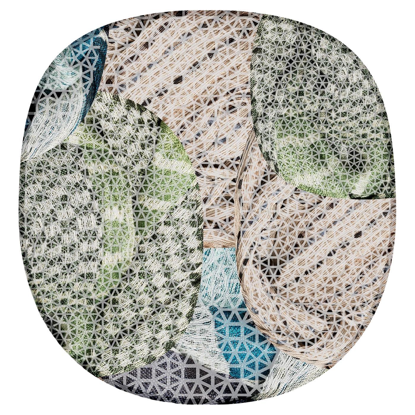 Tappeto Design Italiano Performante Motivi Verdi by Deanna Comellini 380x395 cm