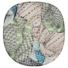 Tappeto Design Italiano Performante Motivi Verdi by Deanna Comellini 380x395 cm
