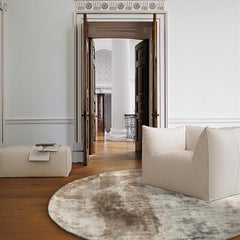 Italian Rug Design Round Shaded Beige Grey by Deanna Comellini Ø 200cm