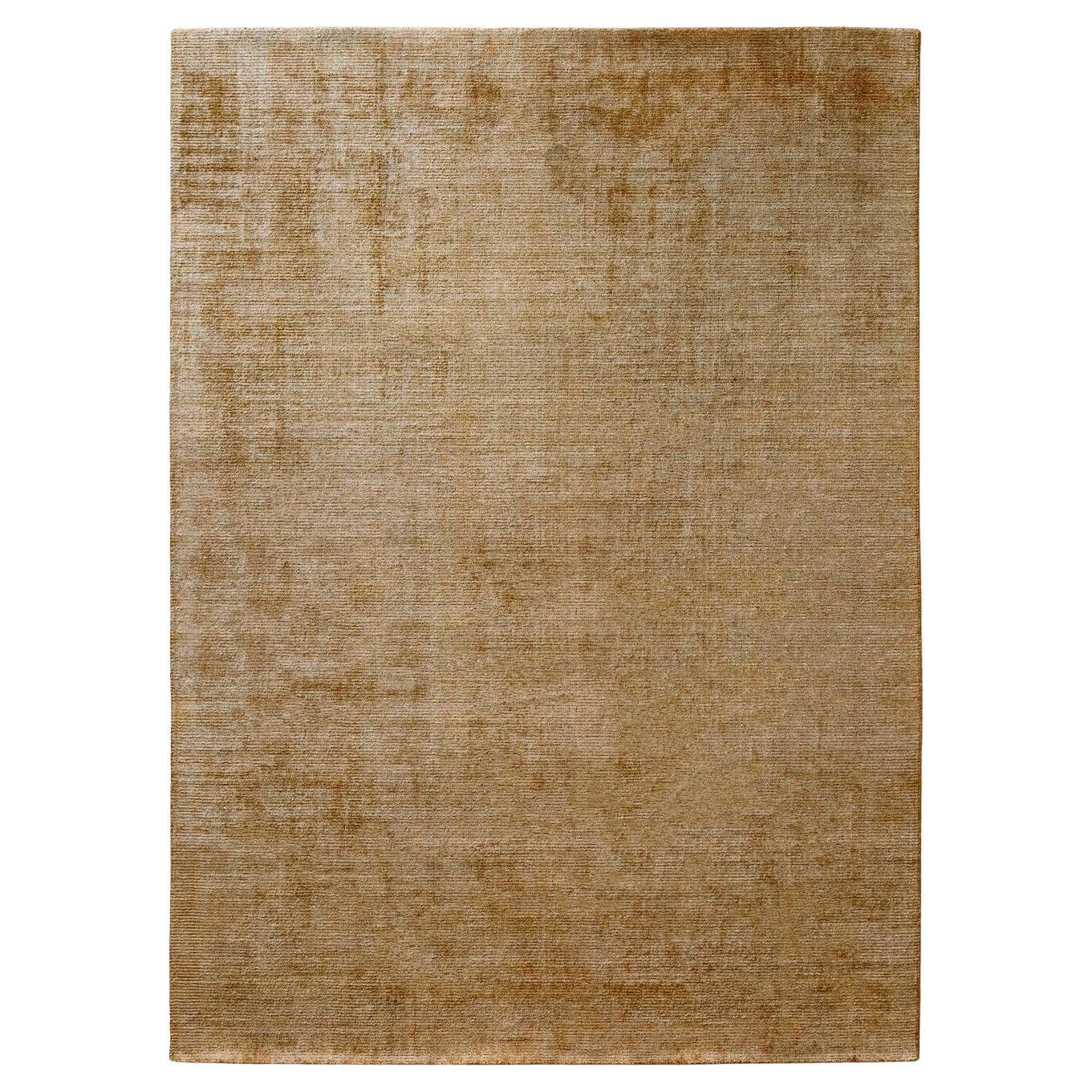 Tappeto design lana e seta di bambù eco color ambra by Deanna Comellini250x350cm For Sale