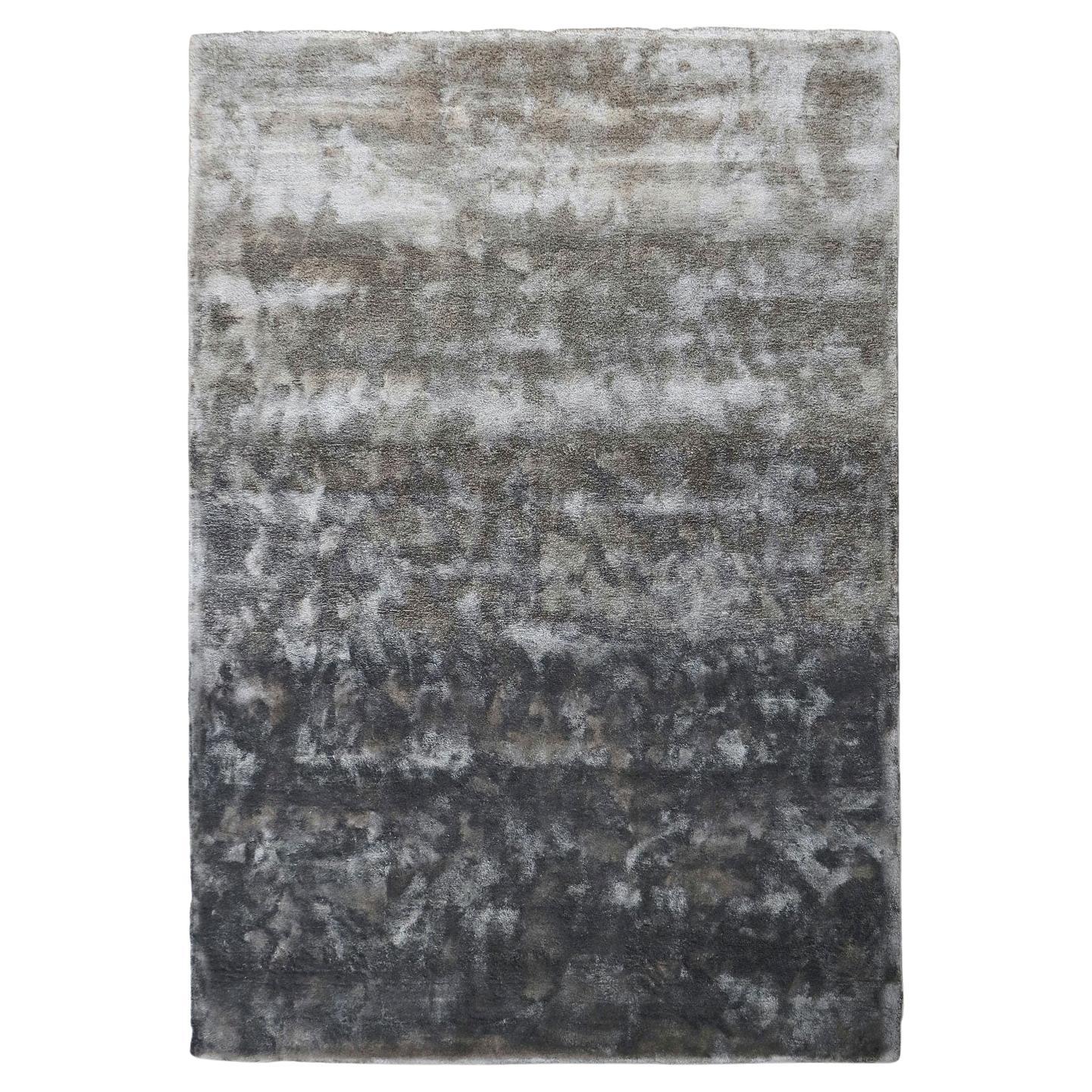 Tappeto design sostenibile tencel grigio degradè by Deanna Comellini 250x350cm