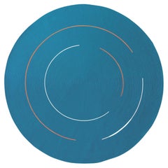 Tappeto di Design Italiano Rotondo Azzurro da Esterni di Deanna Comellini Ø250cm