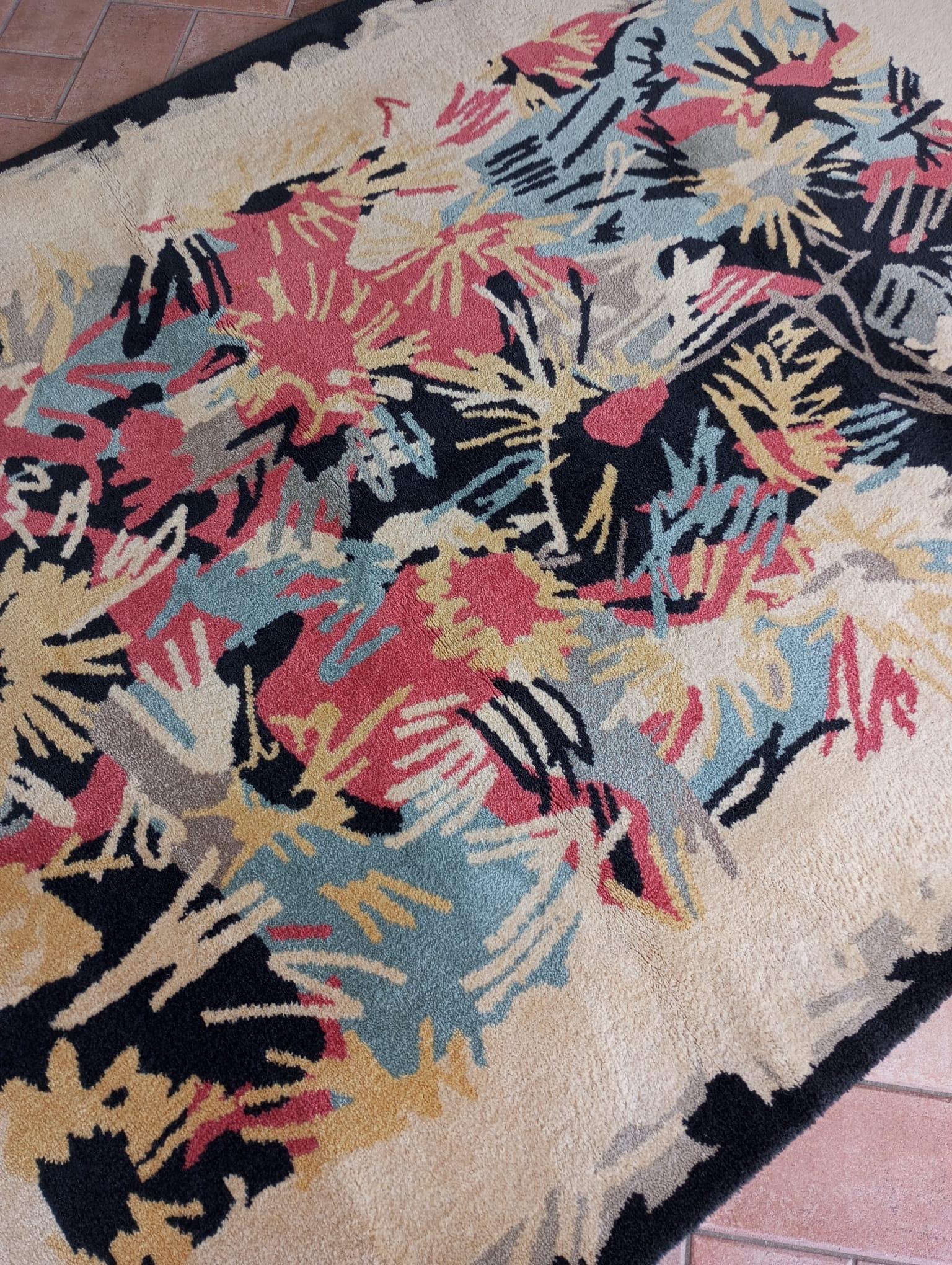 Late 20th Century Gianni Vigone design wool rug, Italy 1980s For Sale