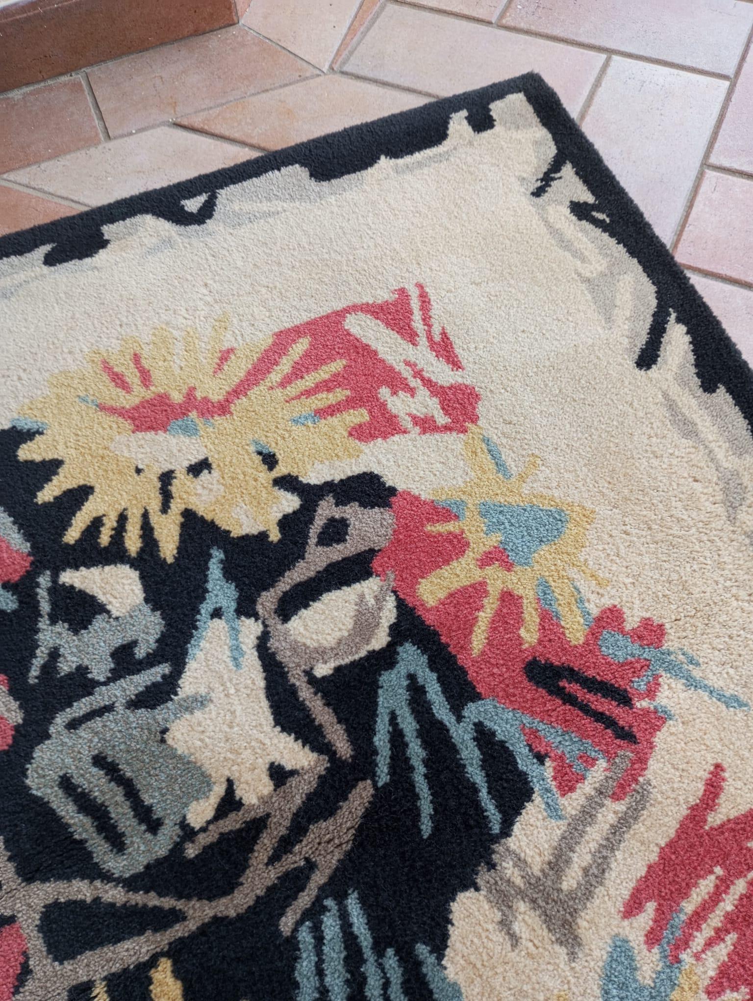 Gianni Vigone design wool rug, Italy 1980s For Sale 1