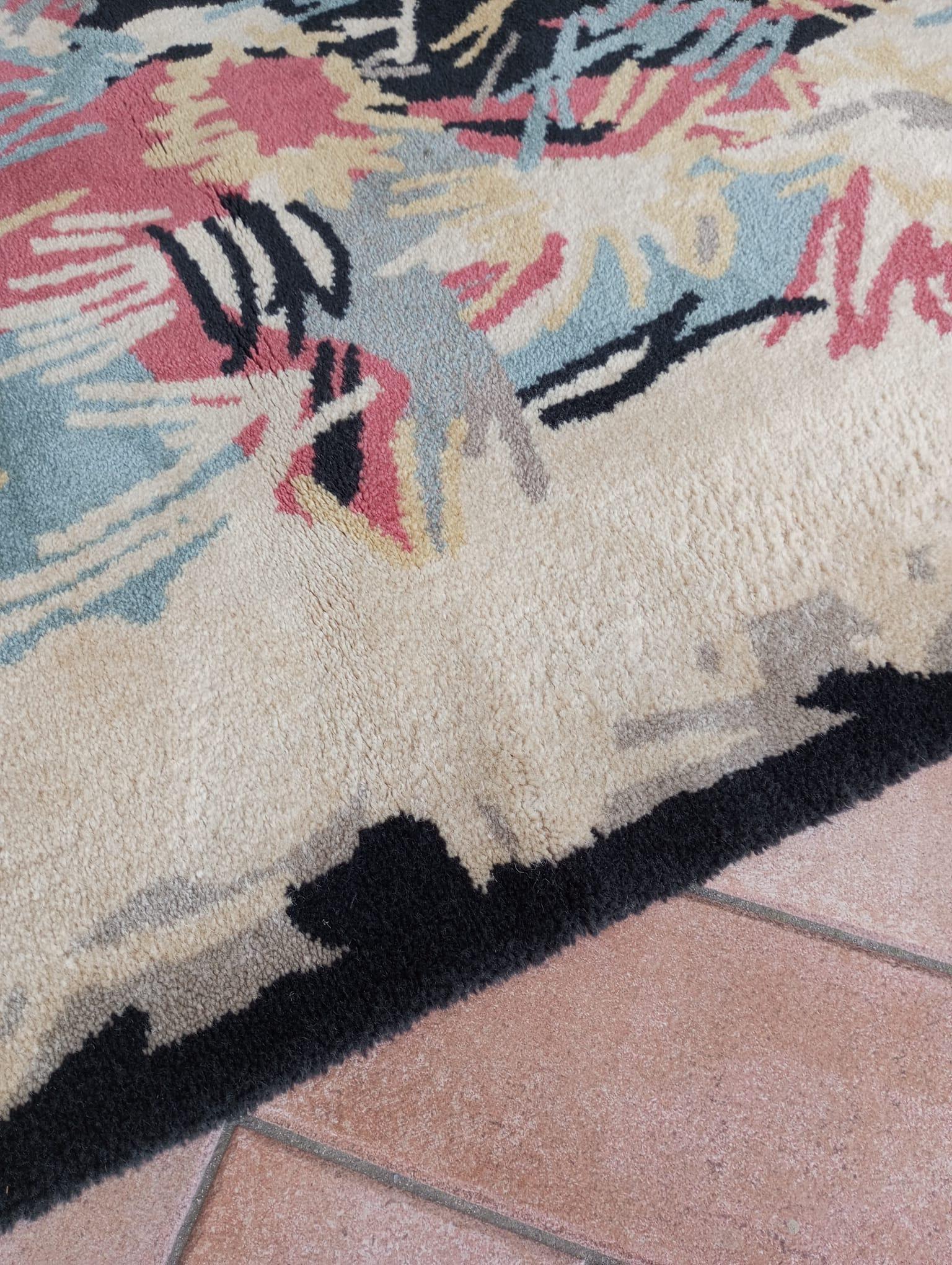 Gianni Vigone design wool rug, Italy 1980s For Sale 3
