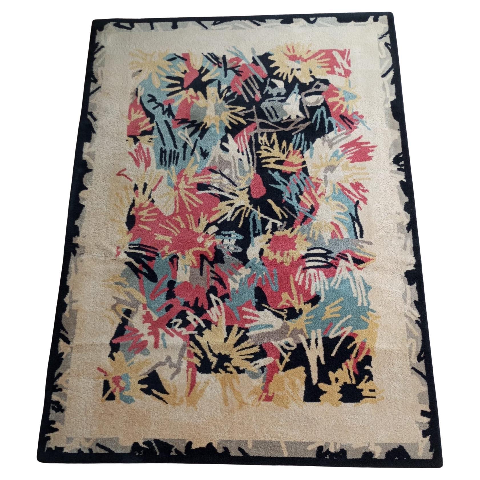 Gianni Vigone design wool rug, Italy 1980s For Sale