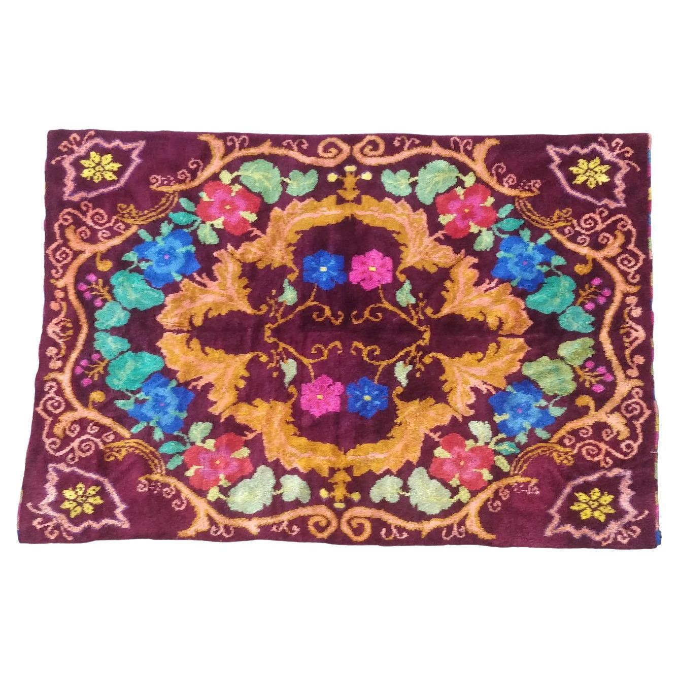 Tappeto europeo annodato a mano in lana 202 x 294 cm. (Italia) Anni ’60 en vente