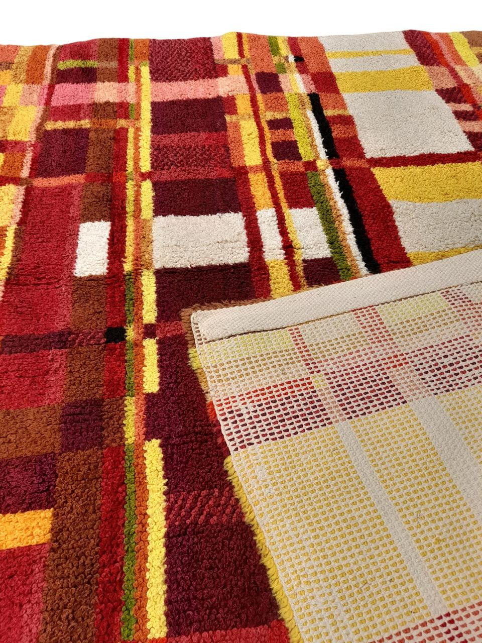 Handgefertigter Wollteppich Deutschland 1960er Jahre - Bauhaus Inspiration im Angebot 4