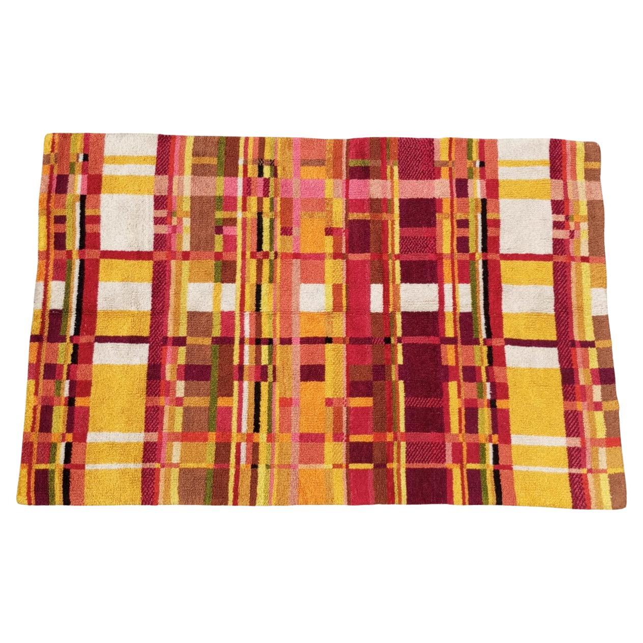 Handgefertigter Wollteppich Deutschland 1960er Jahre - Bauhaus Inspiration im Angebot