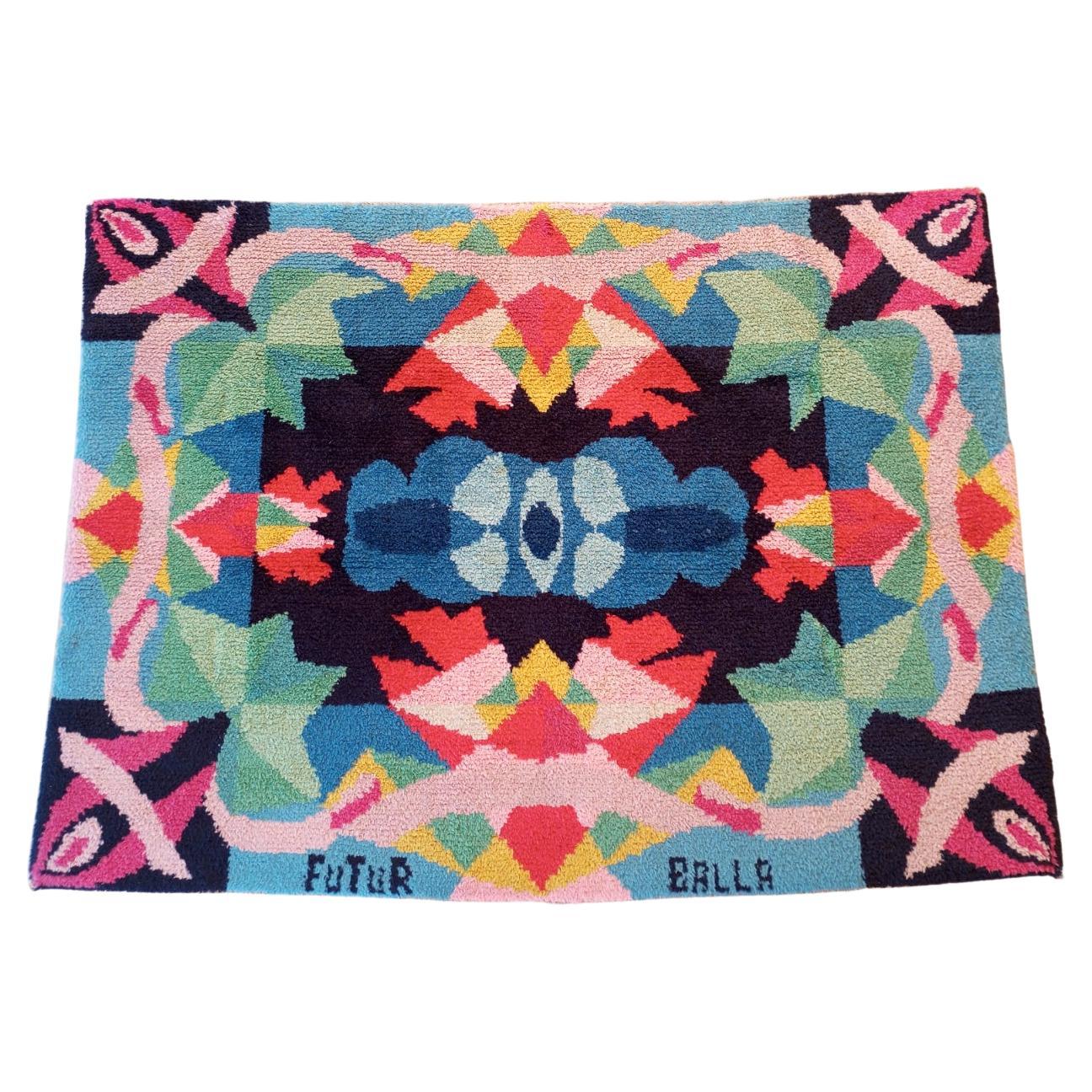 "Flowers + Space" limited edition rug, Italy 1980s - Futur Balla