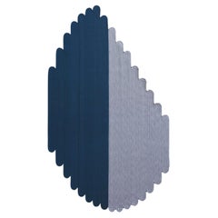 Tappeto foglia outdoor blu grigio design italiano Deanna Comellini 176x300cm