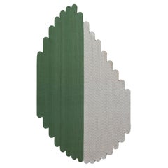 Tappeto foglia outdoor verde grigio design italiano Deanna Comellini 176x300cm