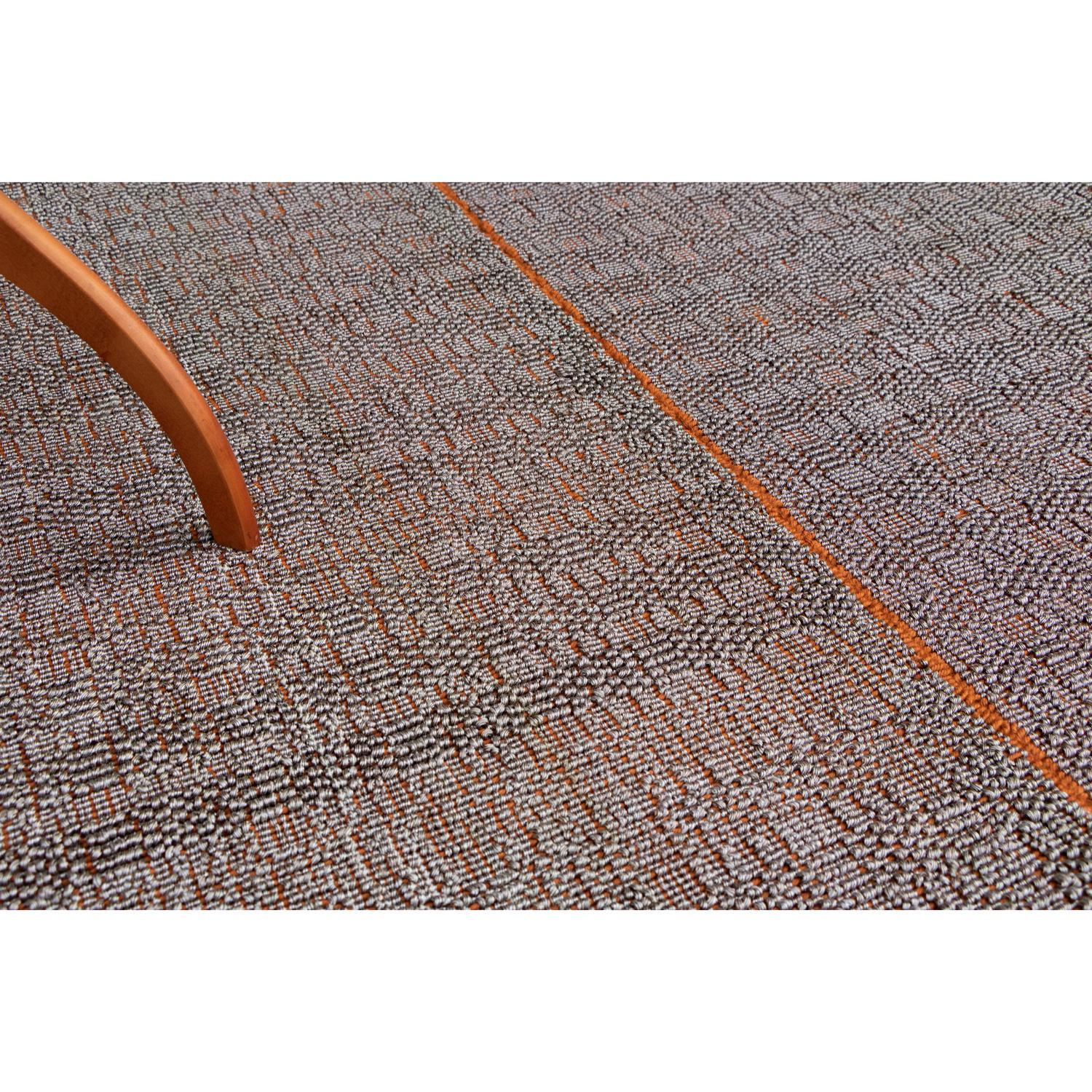 Hand-Woven Tappeto Gioiello Design Italiano Grigio Ocra by Deanna Comellini 200x300cm For Sale