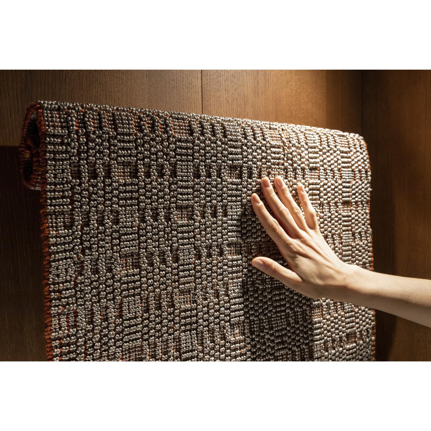 Contemporary Tappeto Gioiello Design Italiano Grigio Ocra by Deanna Comellini 200x300cm For Sale