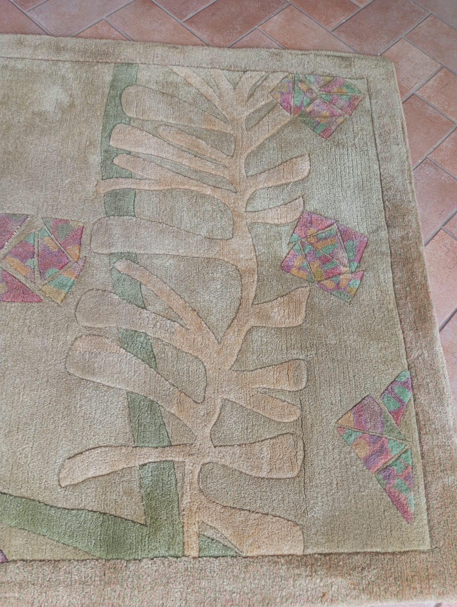 Mid-20th Century Tappeto  Hand tafted anni ’60 in lana, Nepal in vendita
