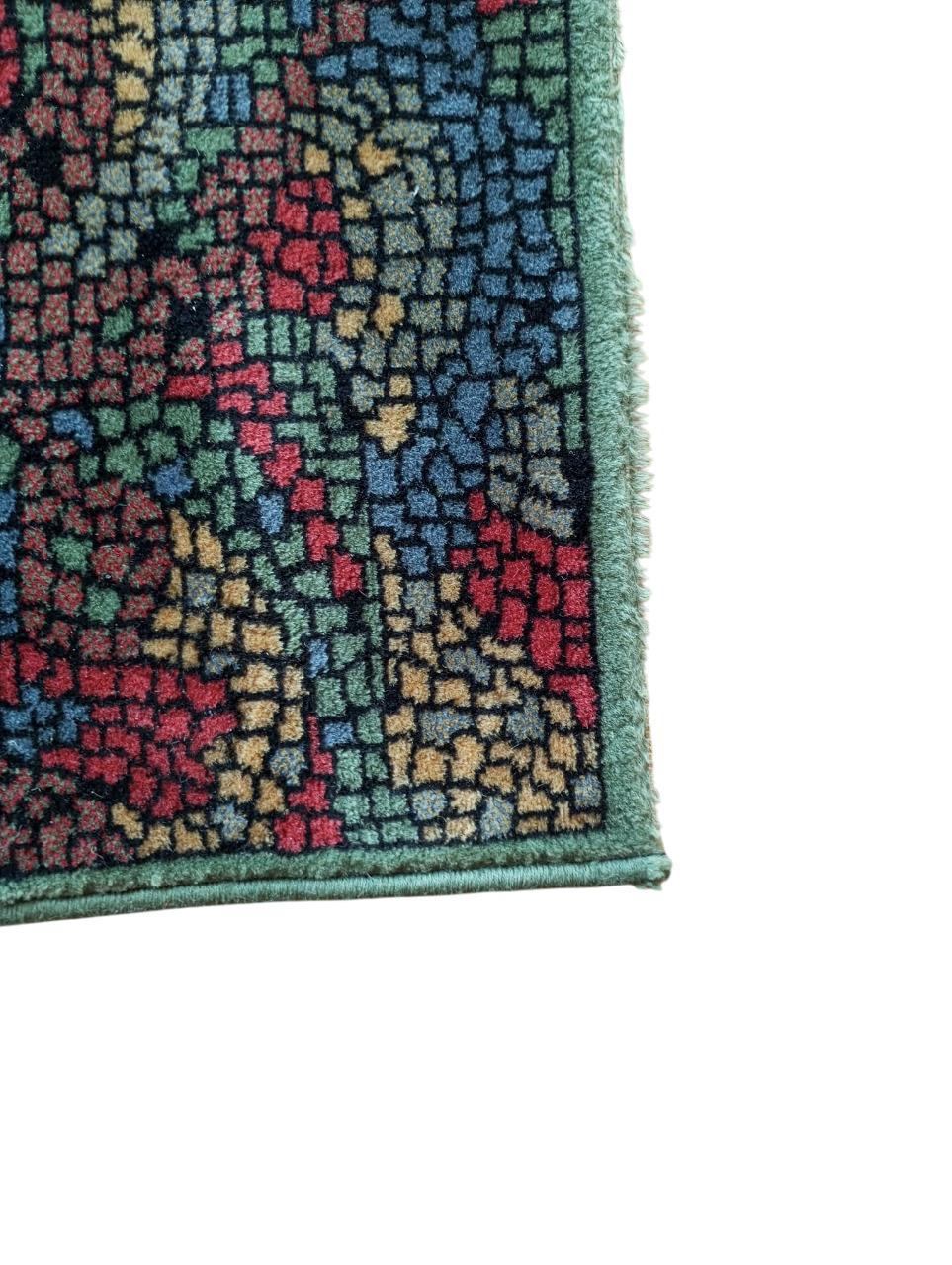 Tapis en laine avec motifs en mosaïque, 1990 France en vente 7