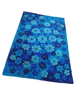 Wool rug with stylized flowers, Denmark 1970s