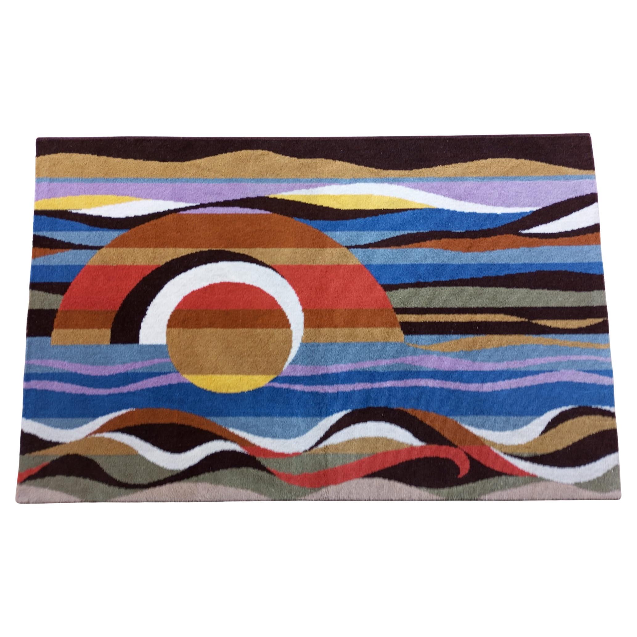 Tappeto in pura lana "sole" Italia anni
70