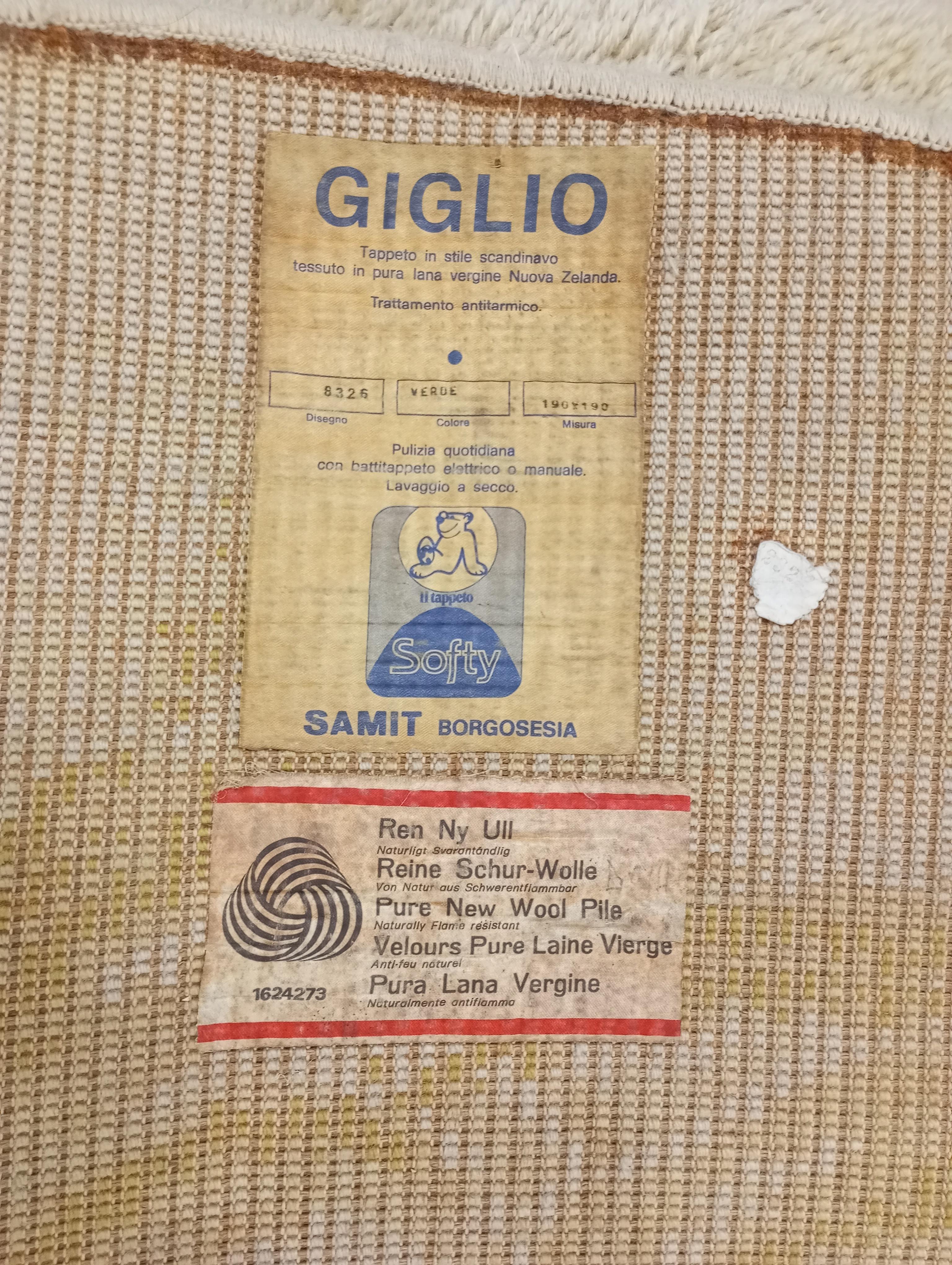 Tappeto in stile scandinavo di Samit Borgosesia, Italia, anni '70 in vendita 5