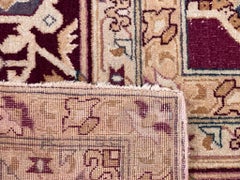 India Amritsar carpet early 1900s light background and burgundy and antique pink patterns
