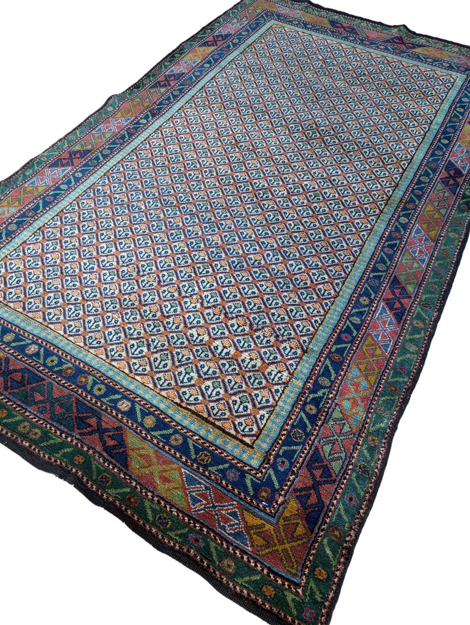 Hand-Knotted Indian hand-knotted wool rug 225 cm. x 128 cm. For Sale