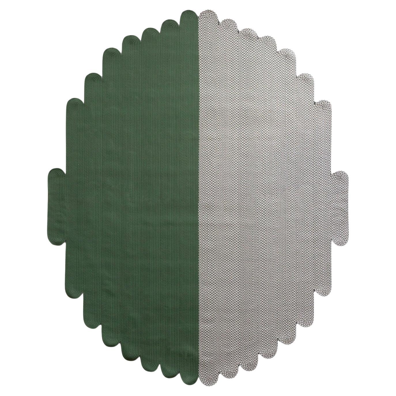 Tappeto indoor outdoor verde design italiano Deanna Comellini 244x305 cm en vente