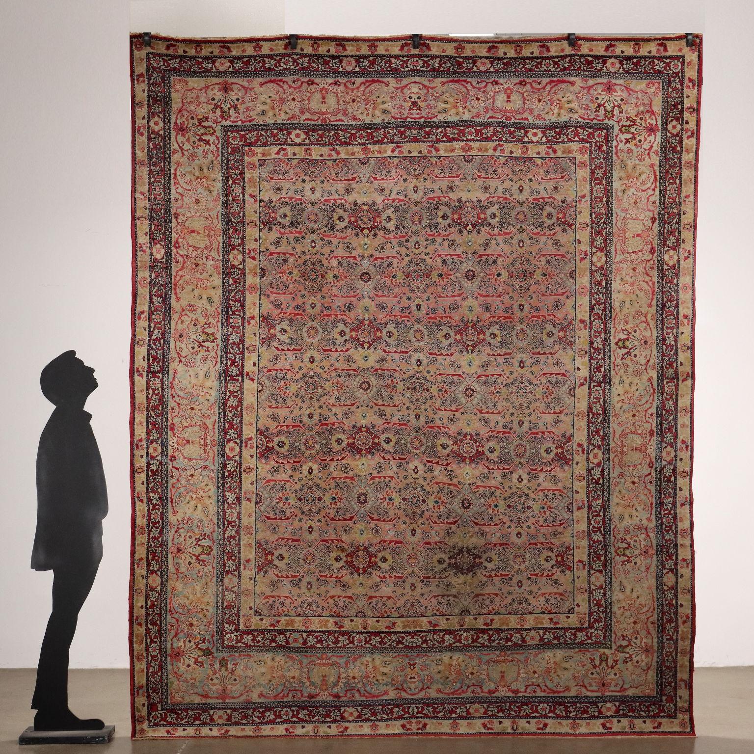 Kerman Laver Teppich aus Baumwolle und Wolle, extrafein geknüpft, handgefertigt. Guter Zustand, muss gewaschen werden.