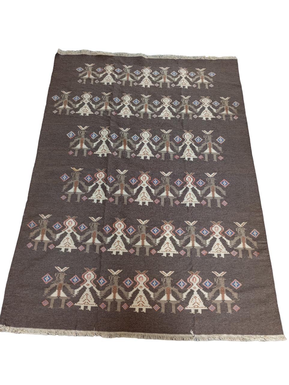 Tapis kilim scandinave (Finlande) 1970 brun en vente 3