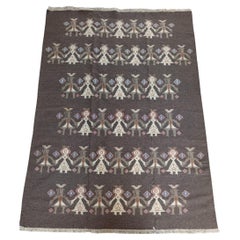 Scandinavian kilim rug (Finland) 1970s brown