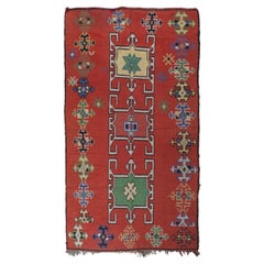 Alfombra Bereber Vintage Marroquí Azilal Alfombra de Lana Multicolor Natural