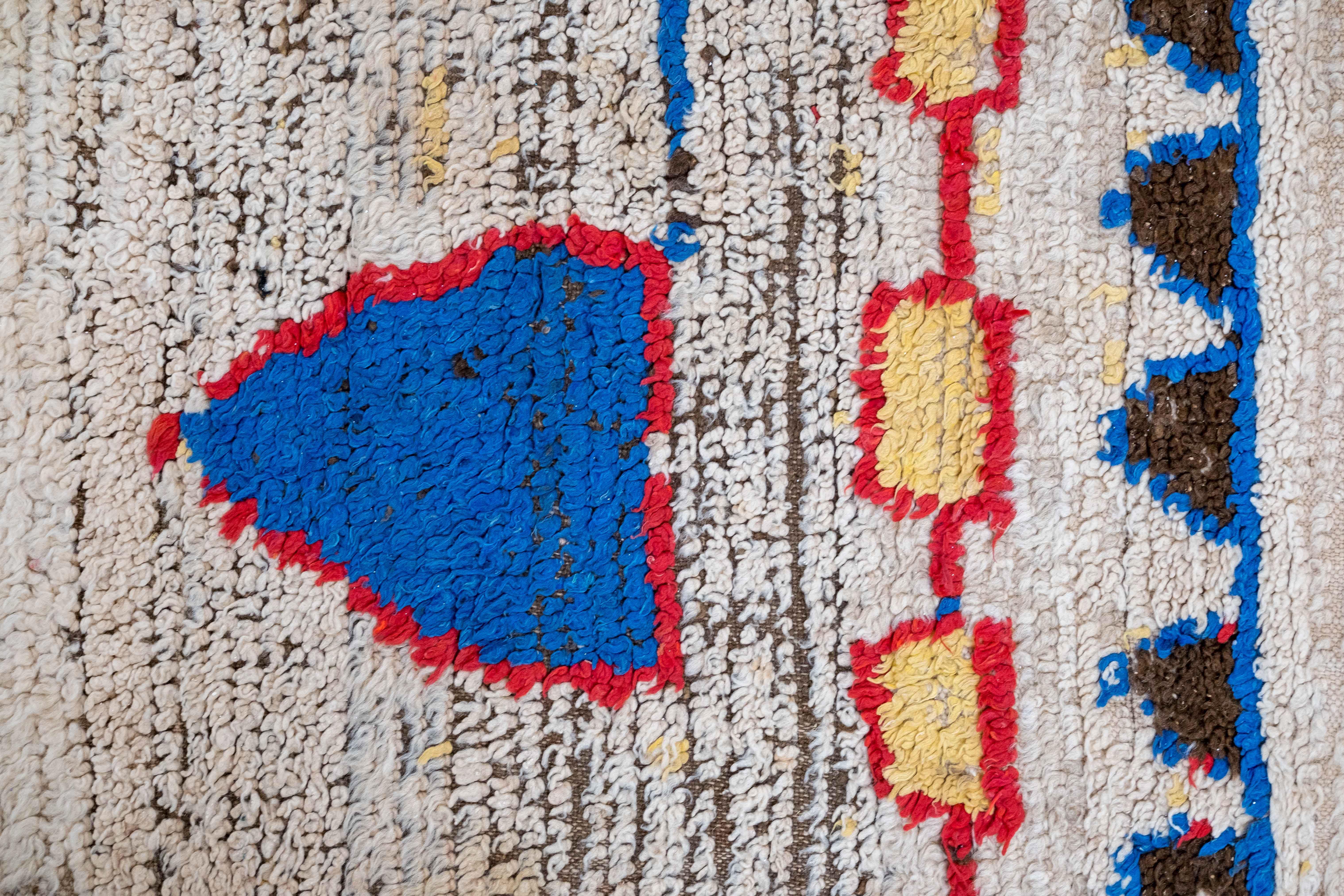 Marokkanischer Teppich, Azilal, Berber, Vintage, Wolle, Handarbeit, auf Lager im Angebot 3