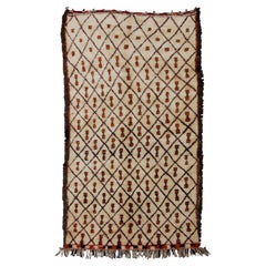 Marokkanischer Teppich  Berber Vintage Mehrfarbig Natürliche Wolle Handarbeit