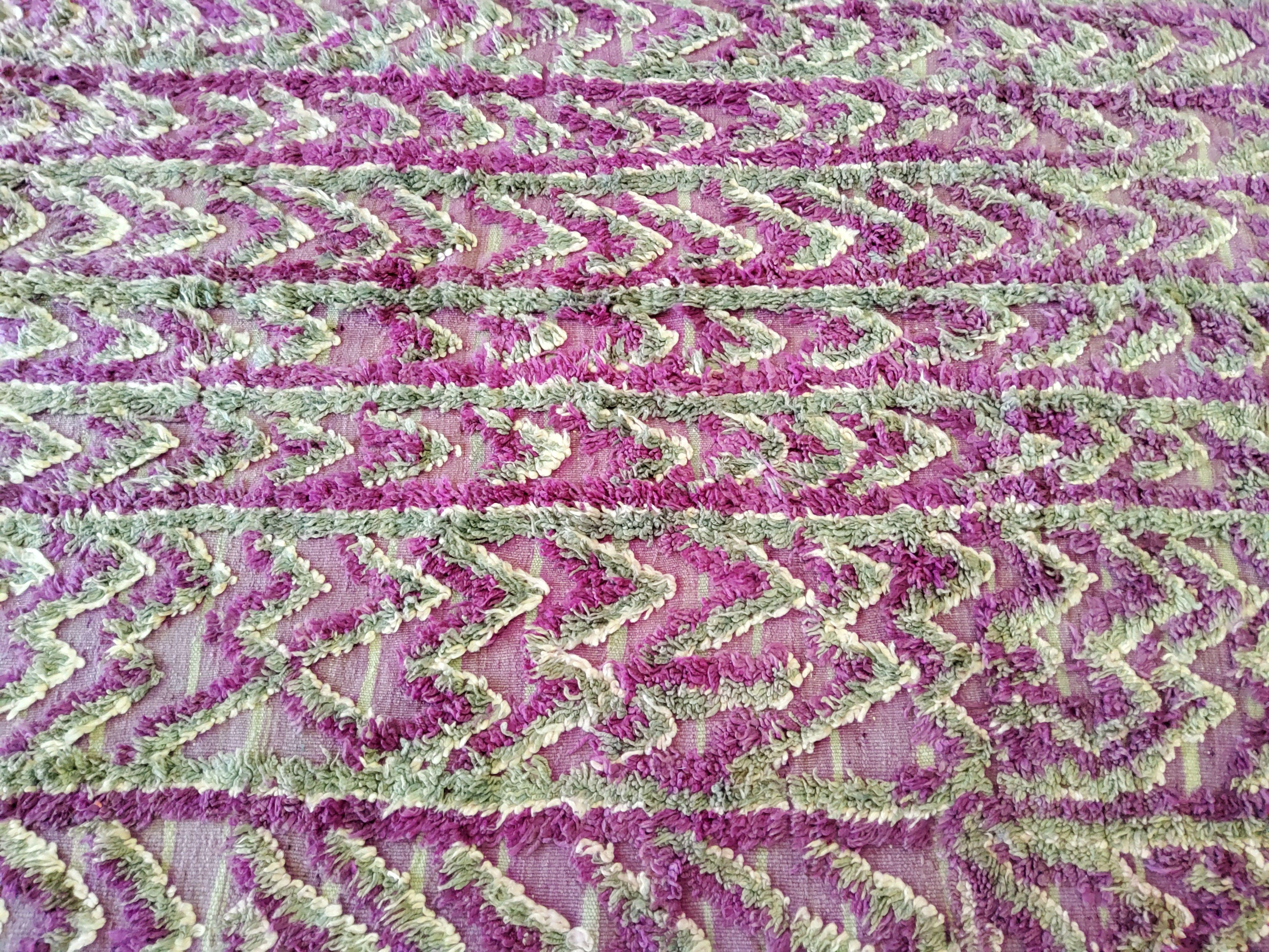 Tribale Tappeto Marocco Talsent  Berbero Vintage Multicolore Naturale Manufatto in Lana in vendita