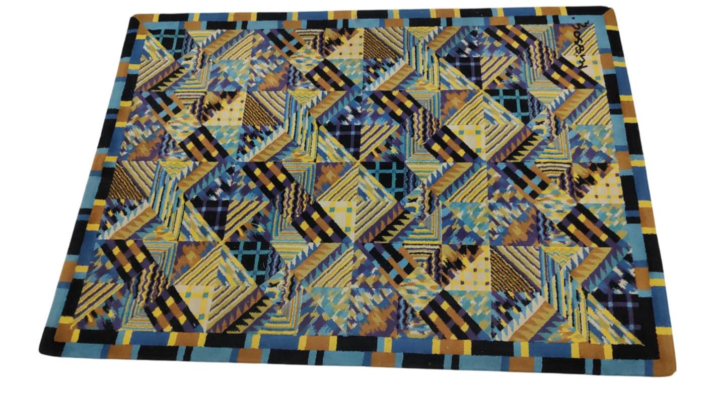 Fait à la machine Tapis Missoni en laine des années 1980, Italie en vente