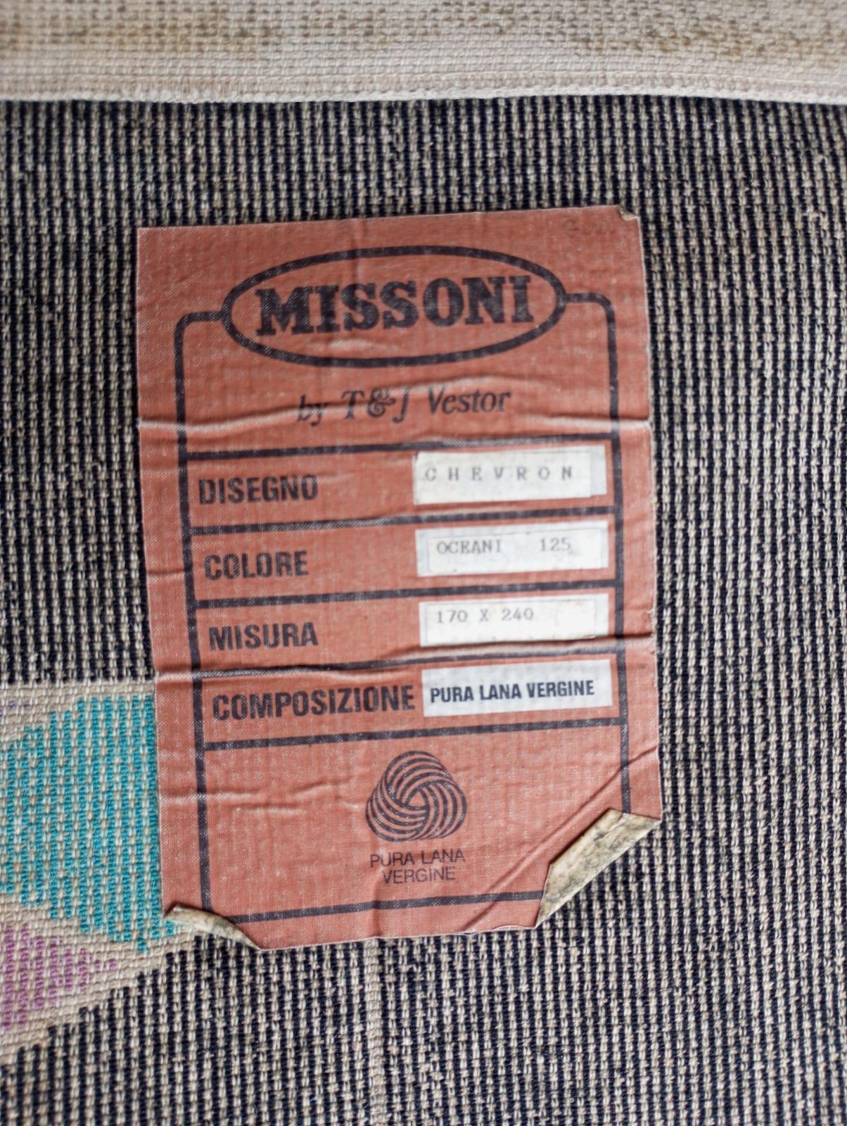Tappeto Missoni in lana per T & J Vestor Italia  - anni ‘80 in vendita 5
