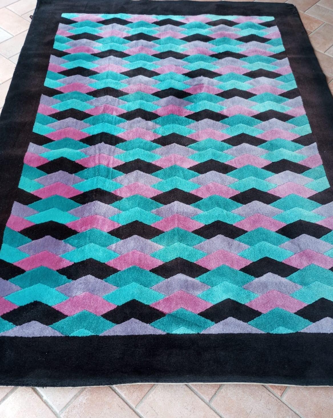 Italian Tappeto Missoni in lana per T & J Vestor Italia  - anni ‘80 in vendita