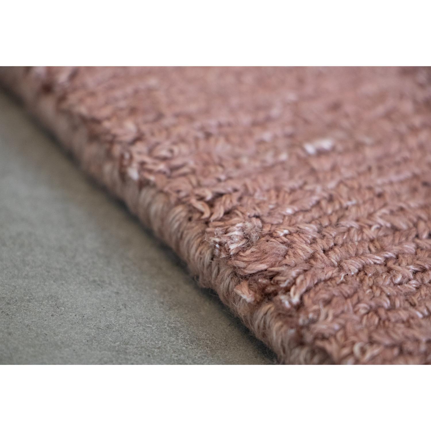 Tappeto Moderno Design a Righe Lino Naturale Rosa by Deanna Comellini 150x250cm For Sale 3