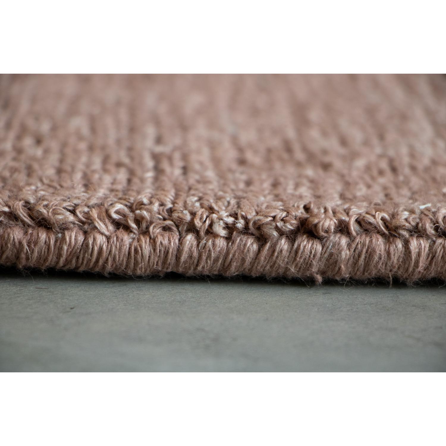Contemporary Tappeto Moderno Design a Righe Lino Naturale Rosa by Deanna Comellini 150x250cm For Sale