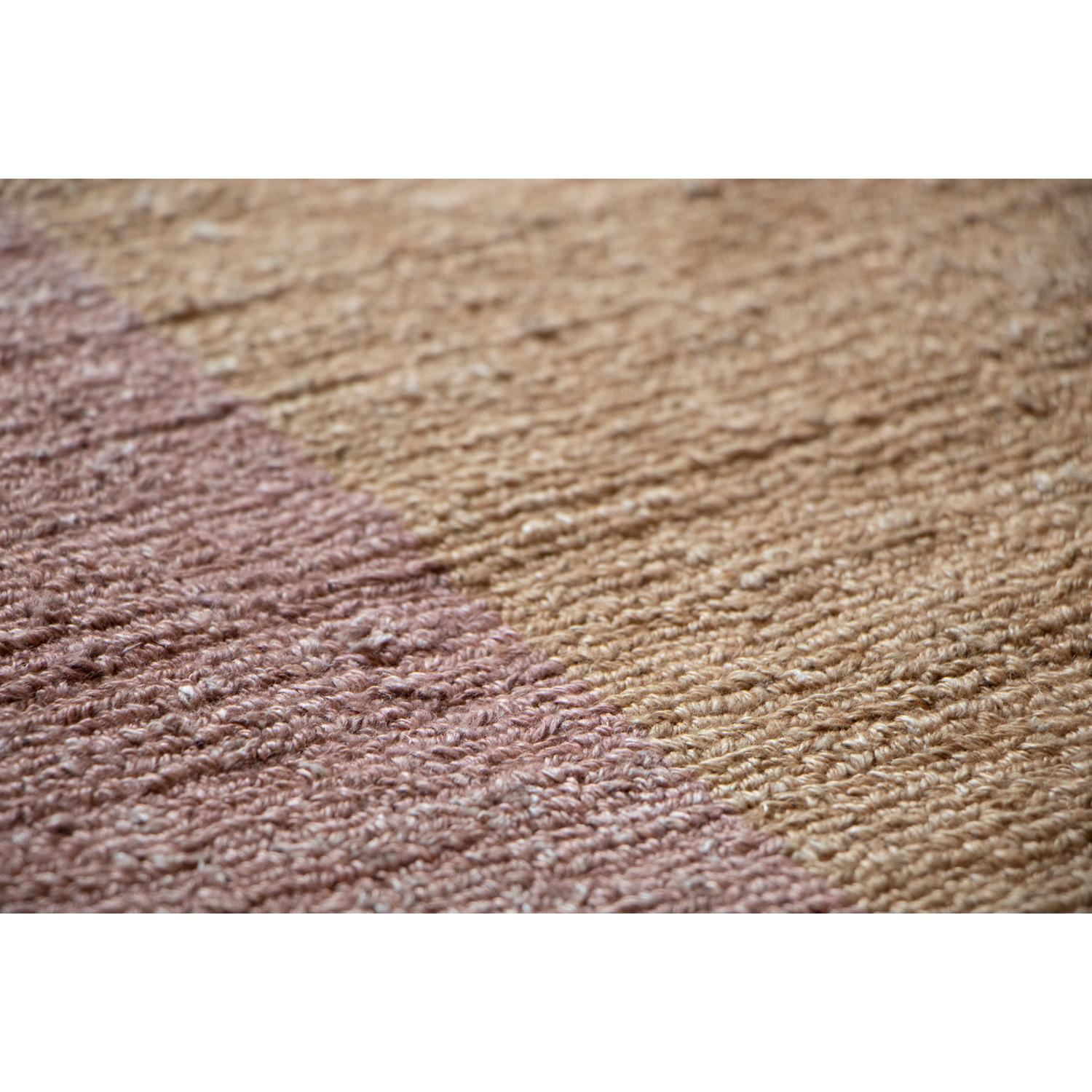 Tappeto Moderno Design a Righe Lino Naturale Rosa by Deanna Comellini 150x250cm For Sale 2