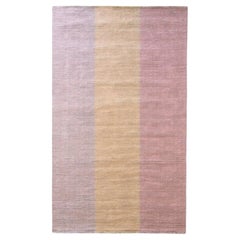 Tappeto Moderno Design a Righe Lino Naturale Rosa by Deanna Comellini 150x250cm