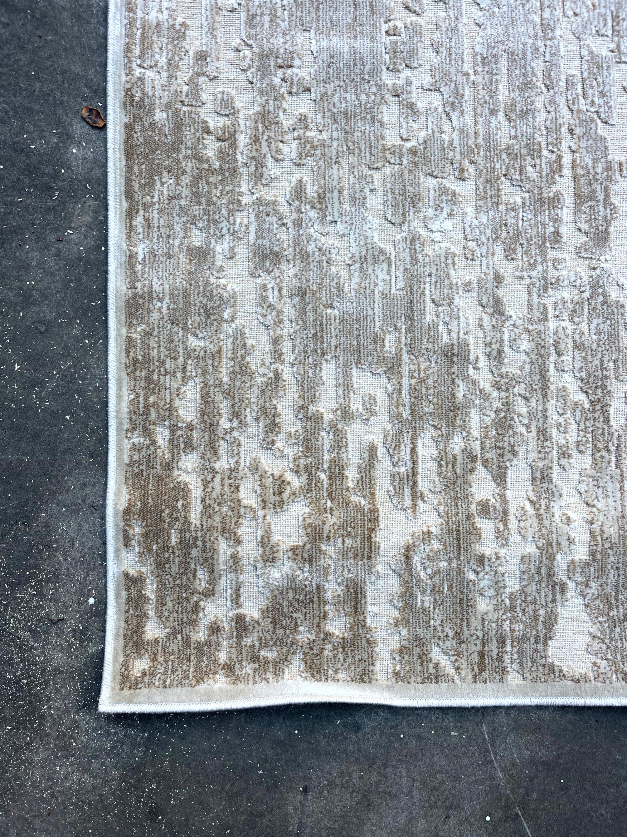 Seta Tappeto Moderno Design Decoro Astratto Beige 157*213 cm in vendita