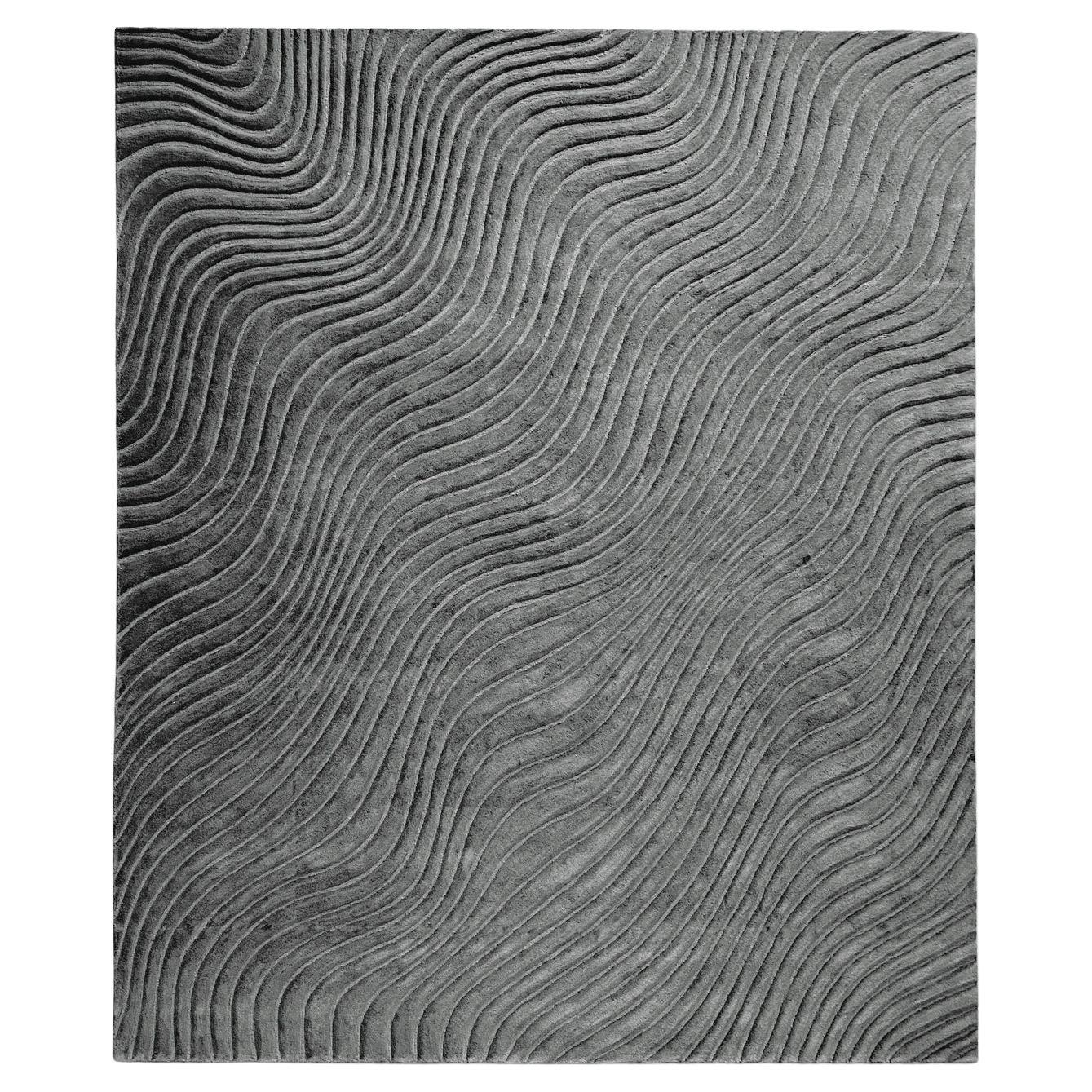 Tappeto moderno design italiano onde grigio lana by Deanna Comellini 300x400cm