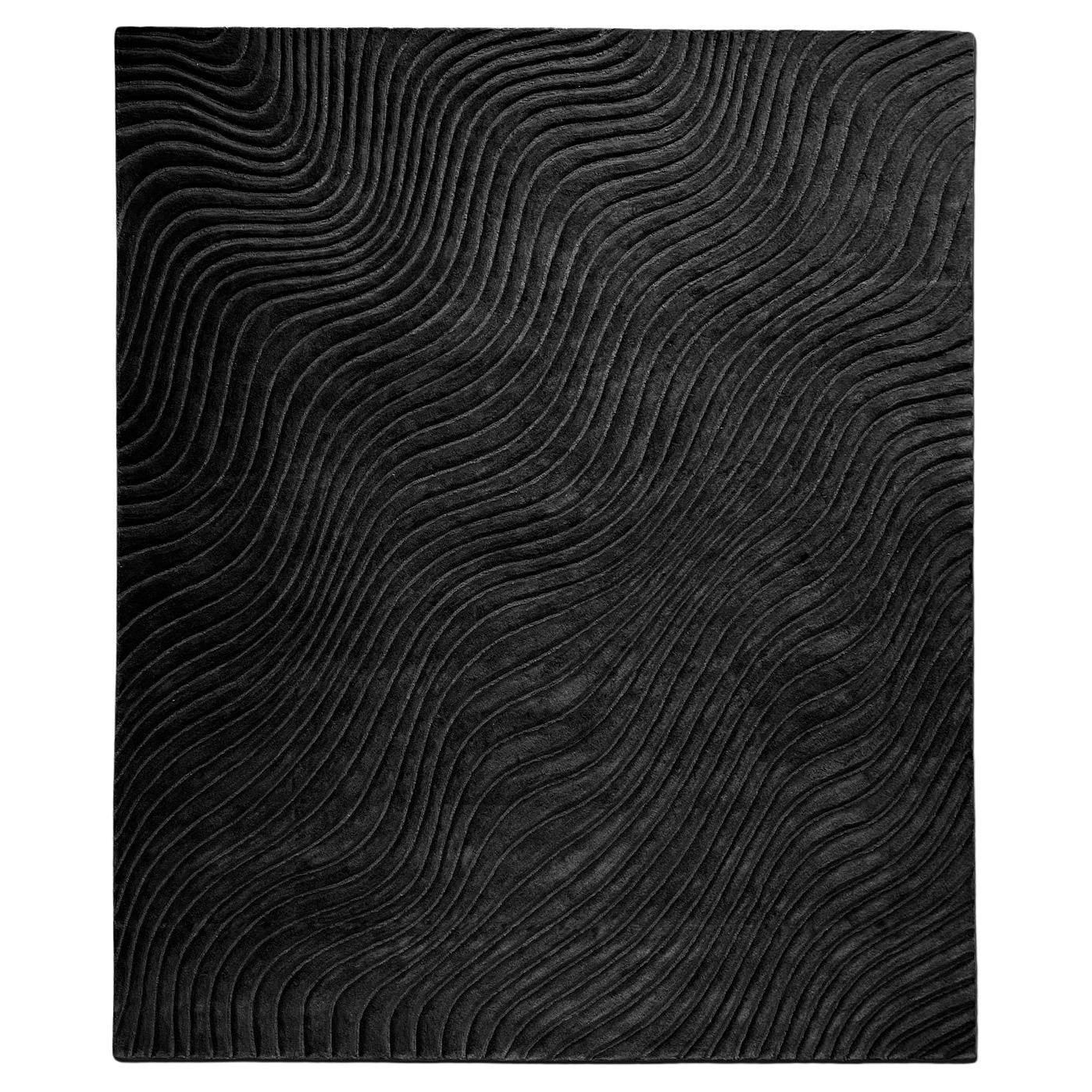 Tappeto Moderno Design Italiano Onda Grigio Scuro di Deanna Comellini 300x400 cm en venta
