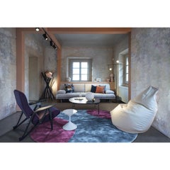 Tappeto moderno forma organica tencel viola blu by Deanna Comellini 250x260 cm